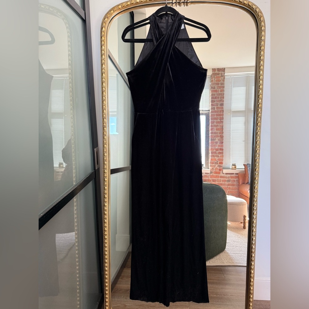 Tahari Arthur  Black Velvet Pant Jumpsuit